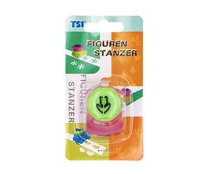 TSI 49658-B-1 Perforatrice à motif fleur, dimensions : 4 x 3 x 4,5 cm, diamètre de perforation : env. 18 mm, idéal pour le papier et le carton d'artisanat, n° 49658-B-1