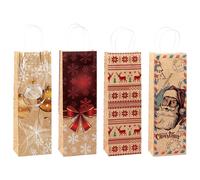 TSI Christmas Kraft Paper Gift Bags Pack of 12 Size Bottle (H x W x D) Item No.