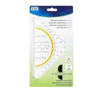 TSI Equerre géométrique avec poignée amovible 25 cm, transparent, N° d'art. 46322