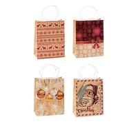 TSI Sac cadeau en papier kraft pour Noël, lot de 12, taille : moyenne (23 x 18 x 10 cm), N° d'art. 88011
