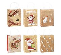 TSI Sac cadeau en papier kraft pour Noël, lot de 12, taille : moyenne (23 x 18 x 10 cm), N° d'art. 88016
