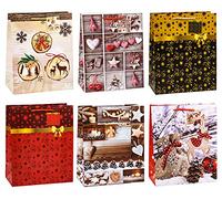 TSI Sac cadeau pour Noël, lot de 12, taille : grand (32 x 26 x 13,5 cm), N° d'art. 83319