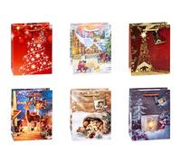 TSI Sac cadeau pour Noël, lot de 12, taille : moyenne (23 x 18 x 10 cm), N° d'art. 87010
