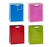 TSI Sac cadeau Série COULEURS TENDANCE AVEC CADRE, lot de 12, taille : moyenne (23 x 18 x 10 cm), N° d'art. 86015