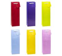 TSI Sac cadeau Série Couleurs tendance, lot de 12, taille : bouteille (36 x 12 x 8 cm), N° d'art. 86291