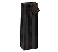 TSI Sac cadeau Série Rayures fines, lot de 12, taille : bouteille (36 x 12 x 8 cm), N° d'art. 86280