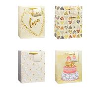 TSI Sac cadeau Série Romantique, lot de 12, taille : moyenne (23 x 18 x 10 cm), N° d'art. 82014