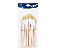 TSI Set de pinceaux de peinture – Lot de 10, tailles 2–20, tiges naturelles – N° d'art. 49032
