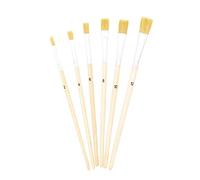 TSI Set de pinceaux de Peinture, Lot de 6, Tailles: (Plats) 2,4,6,8,10,12, Tige Nature, N° d'art. 49108