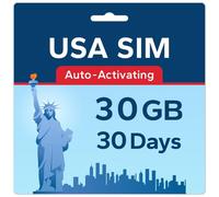 TSIM Carte SIM USA 30 Jours 30 Go | Réseau 5G Multi-opérateurs à Haute Couverture | Activation Automatique | Plan Rechargeable | Hotspot autorisé | Données Uniquement
