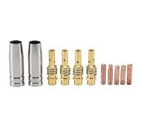 Tskcvy 11 PièCes MB15AK MIG Soudeur Accessoire Consommable Torche de Soudage de Porte-Buse à Gaz à Buse Conique (0.6Mm 0.8Mm 1.0Mm)