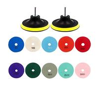 Tskcvy 12 PièCes SéRies 3 Pouces Ensemble de Tampons de Polissage DiamantéS Kit de Polissage Humide/Sec pour Polisseur de Meuleuse de Sol en Marbre en Pierre de