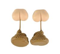 Tskcvy 2 PièCe SéRie RéUtilisable Silicone Thé Infuseur CréAtif Caca en Forme Drôle Tisane Café Filtre Diffuseur Passoire Accessoires A