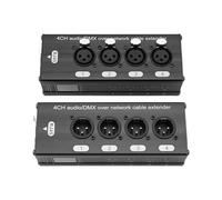 Tskcvy 2 Pièces 4 Canaux 3 Broches XLR Audio et sur Extension de Câble Réseau DMX512 Extension de Signal Réseau Noir
