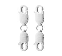 Tskcvy 2PCS Double Homard Fermoir 10mm, Fermoir en Argent Sterling Double Griffe Fermoirs Bracelet Collier Extension Connecteur Pièces de Rechange Accessoires