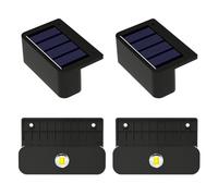 Tskcvy 4 Pcs LED Lampes Murales Solaires Imperméables Éclairage Extérieur Lumière D'Escalier Clôture Porche Lampe Décorative Jardin Cour Lumière Chaude