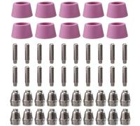 Tskcvy 50 PièCes SéRies Kit de Tasses de Buses D'éLectrode de Consommables de Torche de Coupeur de Plasma pour -60-55 WSD-60 Fit CUT-60 LGK-60 Coupeur de Plasma
