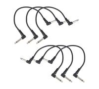 Tskcvy 6 PièCes 6 Pouces Câbles de Patch de Guitare, Cordon de Câble D'Effet de Câble de PéDale de Guitare Noir, 1/4 Pouce Câble de Patch de Guitare à Angle Droit