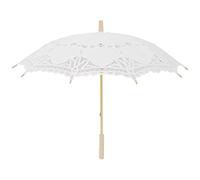 Tskcvy 80 cm Parapluie de Mariage de Broderie de Dentelle Victorienne, Parasol Nuptiale, Blanc