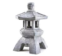 Tskcvy Accessoire de Jardin Ornement Solaire Résine Pagode Lanterne Palais Lanternes Tour Statue Lampe Solaire Décor de Jardin Une Installation Facile Facile à Utiliser