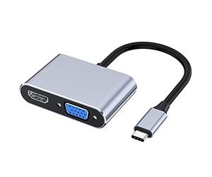 Tskcvy Adaptateur Multiport USB C vers VGA 4K Type C USB-C HUB Projecteurs VidéO Convertisseurs Adaptateur de Port pour Pro