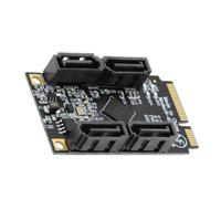 Tskcvy Adaptateur SATA 3.0 Haute Vitesse Gestion Efficace des Données: Adaptateur Mini PCIe vers SATA 3.0 4 Ports - et Fiable