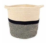 Tskcvy Bacs de Rangement Paniers D'Organisateur de Carré, Couverture de Pot de Plante Panier de JardinièRe Tissé Panier à Linge avec PoignéEs DéCor à Moderne