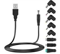 Tskcvy Cordon d'alimentation USB Universel 5 V, Câble d'alimentation USB vers DC avec 8 Types de Connecteurs pour TéLéPhones Android, Tablette, Banque d'alimentation, Jouet