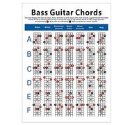 Tskcvy ÉLectrique le Tableau D'Accords pour Guitare Basse 4 Cordes Accord de Guitare Diagramme de Doigté Diagramme D'Exercice