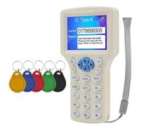 Tskcvy Lecteur de Carte RFID NFC + Duplicateur de Clé RFID 125K 13.56MHz IC/ID avec 5 Porte-Clés XUID. Programmeur de Clé RFID.