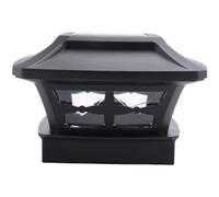 Tskcvy LumièRes Solaires de Chapeau de Poteau 2 Modes D'éClairage LumièRes de Chapeau de ClôTure de Plate-Forme de LED pour Les Poteaux en Bois DéCoration de Jardin Noir Chaud