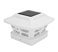 Tskcvy LumièRes Solaires de Chapeau de Poteau 2 Modes D'éClairage LumièRes de Chapeau de ClôTure de Plate-Forme de LED pour Les Poteaux en Bois DéCoration de Jardin Blanc Chaud