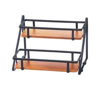 Tskcvy Organiseur à Épices à 2 Niveaux - Rangement Multifonctionnel pour Épices, Condiments et Accessoires dans, Noir
