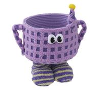Tskcvy Panier de Rangement Tissé Panier de Rangement de Dessin Animé Sac de Rangement pour Collations Décoration de Maison Mignonne Violet