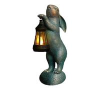 Tskcvy Statue de Jardin Lanterne Solaire Figurine d'animal D'Extérieur Ornements de Pelouse de Jardin Cadeau de Pâques
