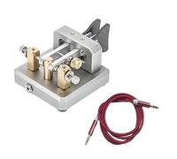 Tskcvy Touches Automatiques Morse Double Palettes Clé Télégraphique CW pour Les Utilisateurs de Radio Amateur pour Le Radioamateur Ham Radio CW Paddle Key Amateur Facile à Utiliser Argenté