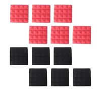 Tskcvy Tuiles de Mousse Acoustiques de Charbon de Bois Panneaux de Mousse D'Insonorisation Rembourrage Studio Sound 2 X 10 X 10 Pouces (Noir Rouge)