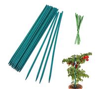 TSKDKIT 25PCS Tuteurs pour Plantes 30 cm Tuteurs en Bois bâtons Support piquets de Jardin avec 50 Attaches torsadées, Support Tuteurs pour Plantes pour Jardin ou Maison