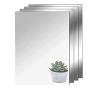 TSKDKIT 4 Pièces Miroirs Muraux Adhesif pour Salon Decoratif A4 Miroir Mural Decoratif Acrylique Miroir Autocollant pour Salle de Bain, Chambre, Porte, etc(29 x 21 cm)