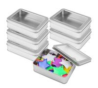 TSKDKIT Boîtes de Rangement Rectangulaires en Métal, 6 Pièces Petite Boîte Métallique pour Cartes à Jouer, écouteurs, Câbles de Charge, Savon et autres articles(12.5 x 9 x 3.5 cm)