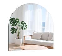 TSKDKIT Miroir mural 40 x 40 cm à coller pour mur, autocollant sans cadre, miroir en verre HD pour salle de bain, porte d'armoire, couloir, chambre à coucher (arche)