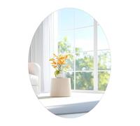 TSKDKIT Miroir mural oval 40x30cm, miroir adhésif sans bord ovale, miroir autocollant en verre grand sans distorsion, miroir mural HD décoratif pour salle de bain, entrée, dressing, salon