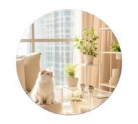 TSKDKIT Miroir Mural Rond en Verre Autocollant de 20 cm, Miroir Mural Décoratif HD sans Cadre, Idéal pour Les Toilettes d'invités, la Salle de Bain, Le Dressing, Le Salon, etc.