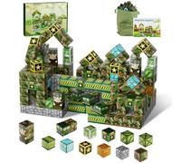 TSKER Bloc de Construction Magnétique - 130 Pièces Cube Magnétique, Bloc Magnetique Enfant Construisez Un Monde Fantastique - Camp Militaire, Jouets STEM, pour Les 3 Ans et Plus
