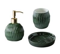 TSKIQQLQ Bathroom Sets Accessories Ceramic Includes Soap Lotion Dispenser Pump Dish Bath Coastal Decor(Green,3 Pieces)