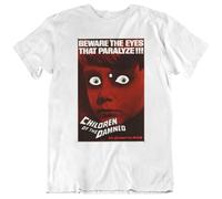 TSKKEFHH Children of The Damned Retro Horror Movie Poster Fan v2 T ShirtWhiteXXL