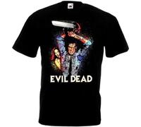 TSKKEFHH Evil Dead v.2 T Shirt Movie Poster horrorBlackS