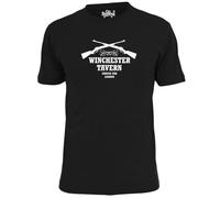 TSKKEFHH Mens Winchester Tavern T Shirt Sean of The Dead ZombiesBlack3XL