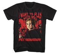 TSKKEFHH Pet Sematary I Want to Play Movie T ShirtBlackS