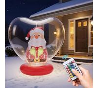 TSKVT Décorations de Noël gonflables à suspendre en forme de cœur avec bonhomme de neige, décoration de Noël avec télécommande LED, peut être accrochée ou placée, pour intérieur, cour, extérieur